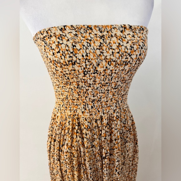 New! Anthropologie Patrons of peace floral dress smocked strapless dress - Picture 4 of 7